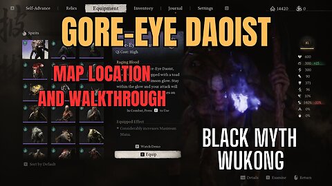 Black Myth Wukong: Gore-Eye Daoist Spirit, Map Location and Walkthrough