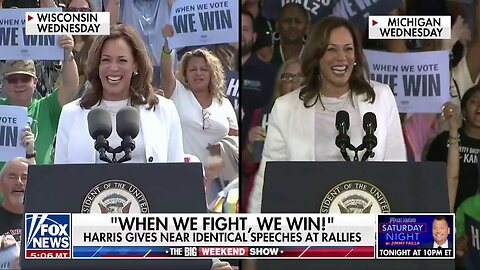 Kamala Harris Gives Near Identical Speeches At Separate Rallies