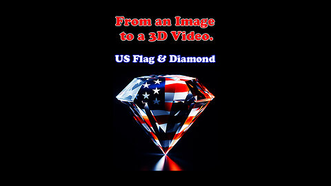 From a 2D image to a 3D video. US flag inside a diamond.