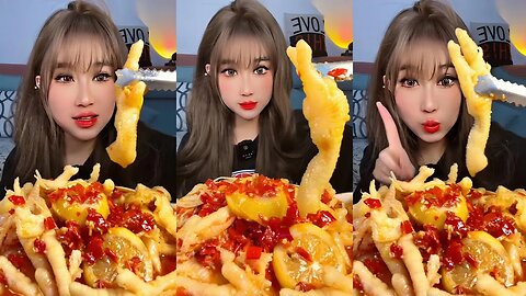 Spicy Chicken Feet Mukbang | Chicken Feet Salad | ASMR Eating Pickled Chicken Feet