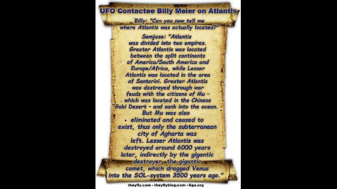 Billy Meier UFO Contact Reports - Ancient Earth History Part 6 Atlantis and Mu Chapter 1