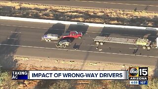 Wrong-way driver injured in 2-vehicle crash on Interstate 17