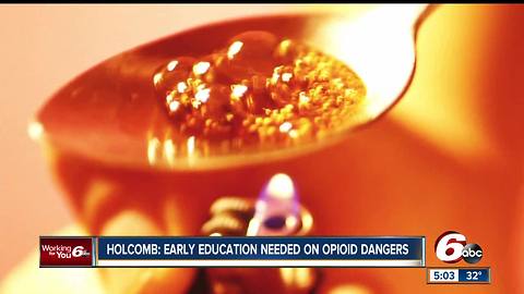 Gov. Eric Holcomb says early education needed on opioid dangers