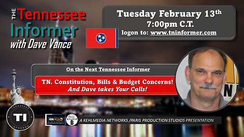 🎙️Dave Talks Tennessee Constitution, Bills & Budget Concerns, AND Dave takes YOUR calls!