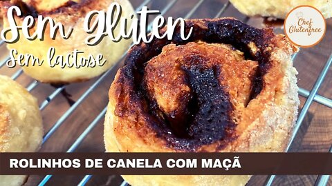 Rolinhos de Canela com Maçã - Sem Glúten e Sem Lactose