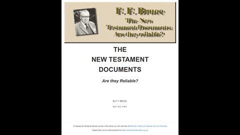 New Testament Documents - Are They Reliable, By Frederick Fyvie Bruce, Chapter 1