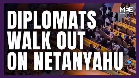 Scores of diplomats walk out in protest of Netanyahu’s speech at the UN General Assembly