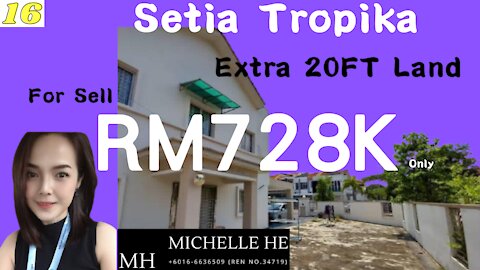 property malaysia Setia tropika LicualaGarden实达热带花园 2-Terrace CornerLot House ONLY RM728k 超大地 Extra20 Ft 角头双层排楼