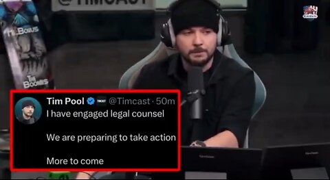 Tim Pool is threatening to take legal action against the Harris campaign for threatening his safety