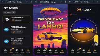 LamboTap - tap your way to a LAMBO | Upgrade Your Ride , Earn More Tokens | New Telegram Crypto Bot