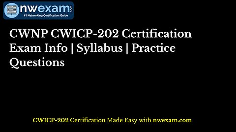 CWNP CWICP-202 Certification Exam Info | Syllabus | Practice Questions