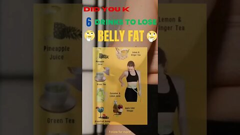 6 Drinks To Lose Belly Fat | What Drinks Burn Belly Fat Fast | Trim Belly Fat Naturally #Shorts