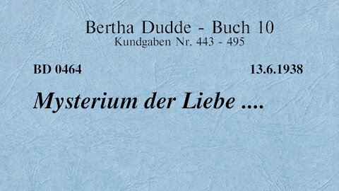 BD 0464 - MYSTERIUM DER LIEBE ....