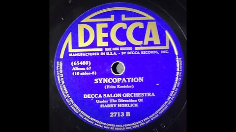 Decca Salon Orchestra, Fritz Kreisler - Syncopation