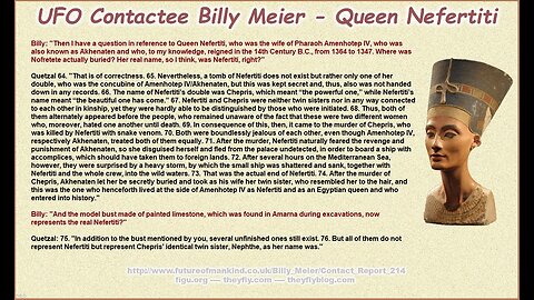 Billy Meier UFO Contact Reports - Nefertiti's Double