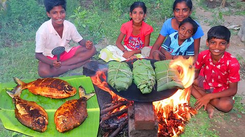 FULL FISH FRY RECIPE | Banana Leaf Fish Fry | Kerala Style Meen Pollichathu | Village Fun Cooking