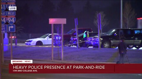 Heavy police presence at Park and Ride at I-94 and College Avenue