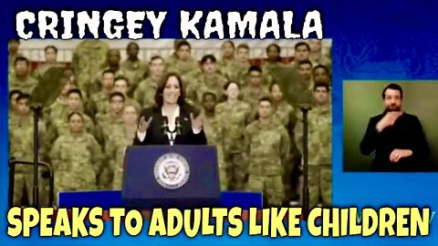 CRINGEY KAMALA talks to Adults at Space Force Base like they are Children