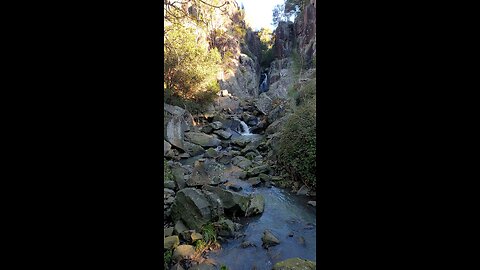 Waterfall near residential area