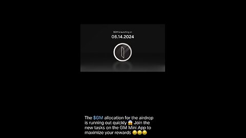 The $GM allocation for the GM Mini Airdrop 14th August Airdrop date tomorrow