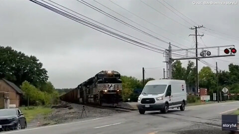 Van Narrowly Avoids Being Hit By Train In Virginia