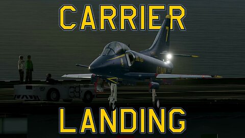 Blue Angel A-4 landing on a carrier