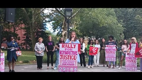 The Rally for Reproductive justice Our Voices Our Votes Our Power at Washington Square Park