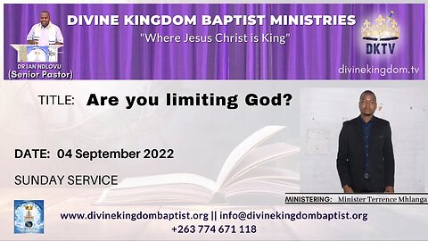 Are you limiting God - Minister Terry (04/09/22)