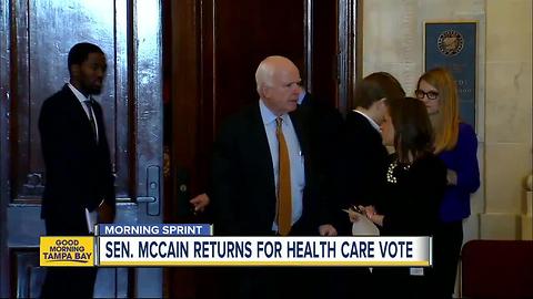 Sen. McCain returns for health care vote on Tuesday