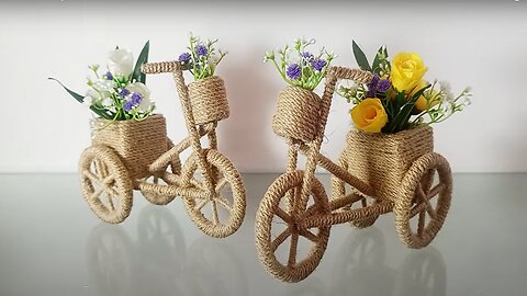 Jute Thread Cycle Craft Idea II Home Decoration Idea