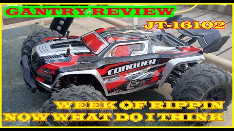 GANTRY JT-16102 - Review after a week of RIPPIN - 1/16 scale Brushed Monster Truck - Basher