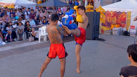 Muay Thai Fight Demo at Songkran Festival in Perth Australia