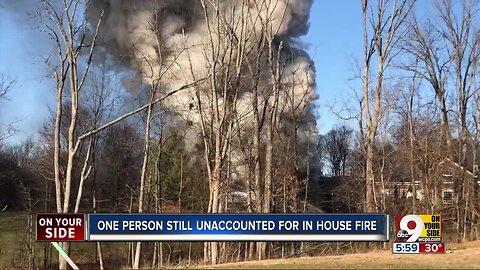 One person missing after large house fire in Union, Ky.