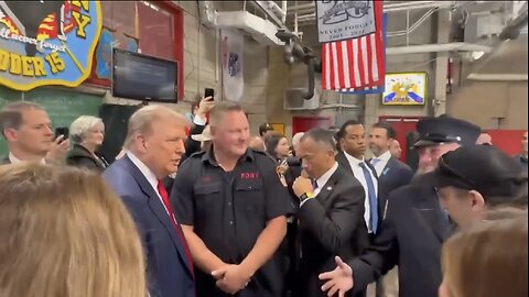 TRUMP❤️🇺🇸🥇🪽VISITS NEW YORK CITY🤍🇺🇸🏅🪽🚒🌇👨‍🚒FIRE DEPARTMENT💙🇺🇸🏅🪽🧑‍🚒🚒👩‍🚒