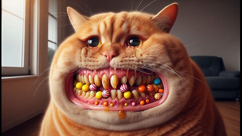 Cat 😻Destroys His Teeth by Eating 🍬🍬Candies #cat #funny #cutecat #kitty