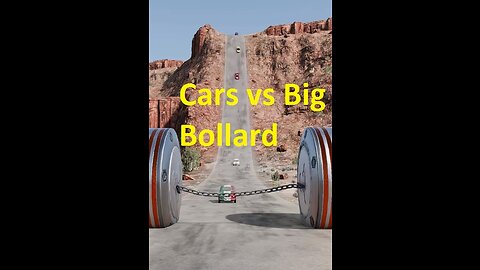 Cars vs Big Bollard Chain