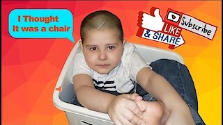 Funny Fails I Noah Falls in a Laundry Basket