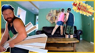 G&E Laminate Floor Complete, DIY Pallet Shelf & Earthbag Wall Texture Finish | Weekly Peek Ep246