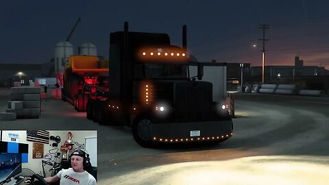 American Truck Sim Enid OK to Ardmore OK Night Run Articulating Hauler #ats #simracing #gaming