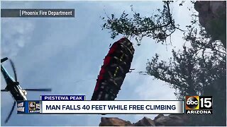 Hiker falls 40-feet while free climbing Piestewa Peak