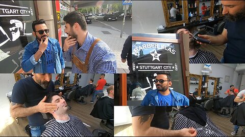 ASMR Stuttgart Hot towel shave Barber Ivan (ex Klas 2) #asmr#shave#barber#schwaben#germany