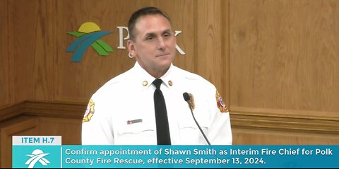 Promotion of Deputy Chief Shawn Smith to Interum Polk County Fire Chief, effective 9.13.2024