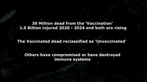 30 Million excess deaths, 1.5 Billion injured Globally via the experimental Gene therapy Trump shot