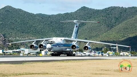 Ilyushin Il-76TD-90VD RA-76511 passing by Juliana International Airport