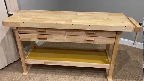 Saturday Projects™.com | Harbor Freight 60" Wood Workbench With Four Drawers - velvet lined