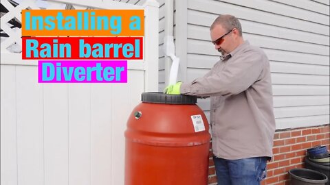 Installing a rain barrel diverter. Mystic Rainwater Collection System