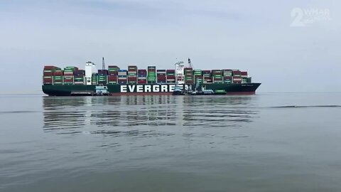 Ever Forward remains stuck in Chesapeake Bay