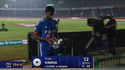 IND vs AUS 2023-24, 1ST T20I: Tilak Varma Wicket