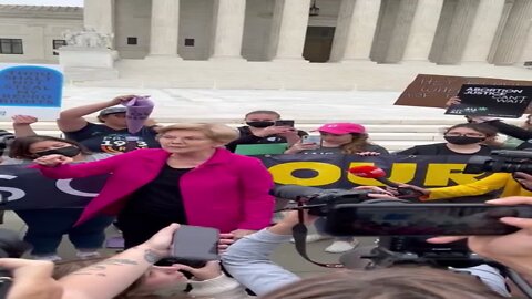 Sen Elizabeth Warren In Full Meltdown Mode In Front Of Supreme Court