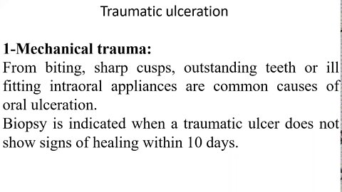 oral pathology L10 (ulceration and vesiculobullous diseases)